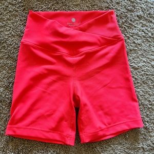 Bright pink biker shorts